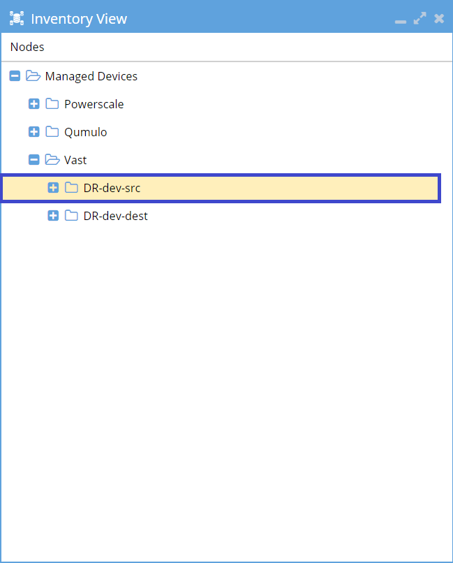 VAST Cluster in Inventory View