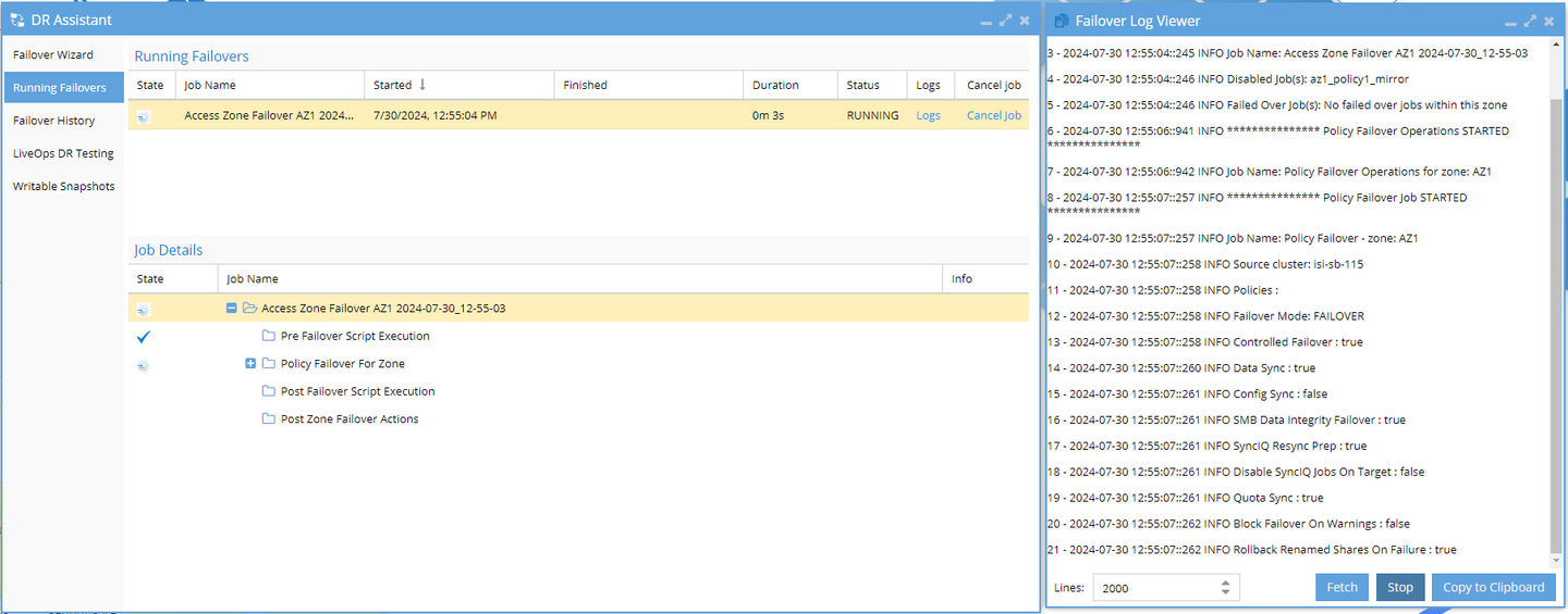 Monitoring Failover Progress