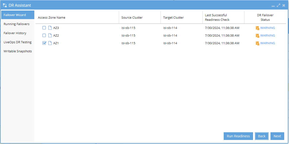 Failover Object Selection