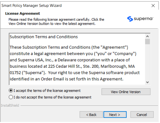 Accept the License Agreement