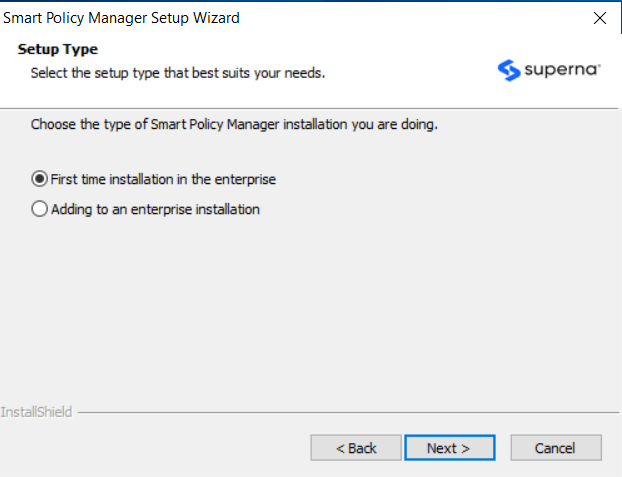 Choose the Installation Setup Type