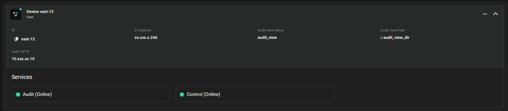 Device services status indicators