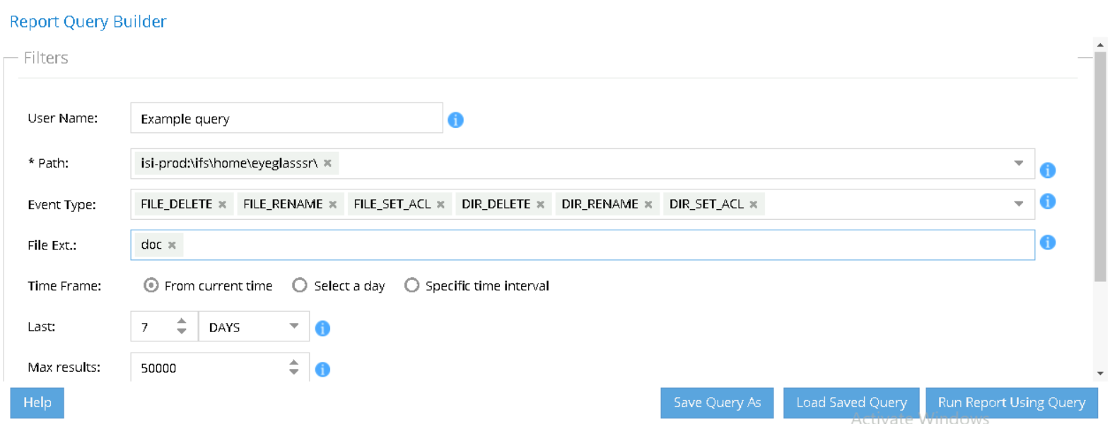 Example query