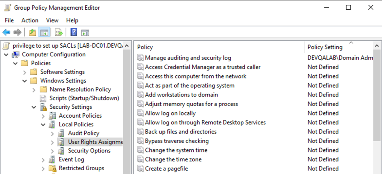 Storage Admin Privileges Configuration