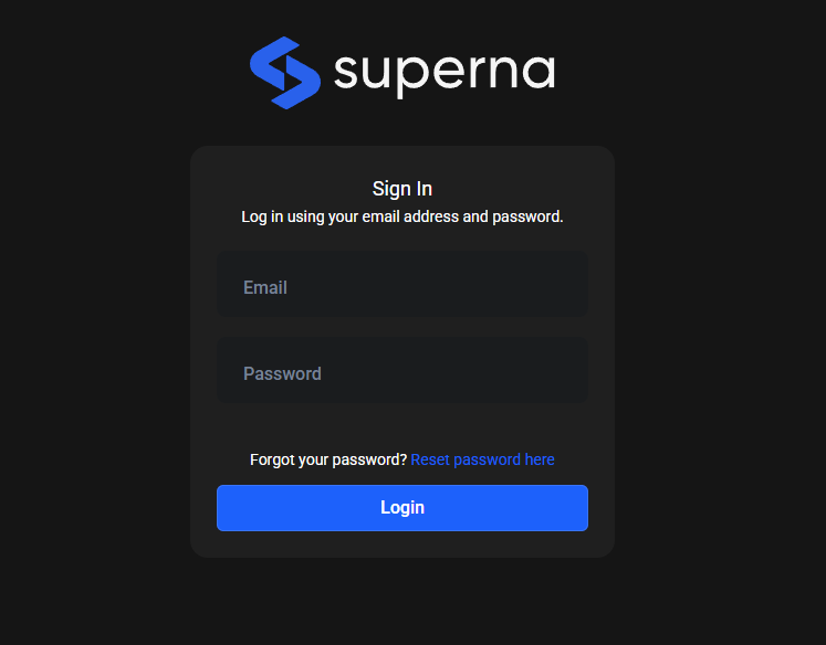 Login screen highlighting the reset password link location
