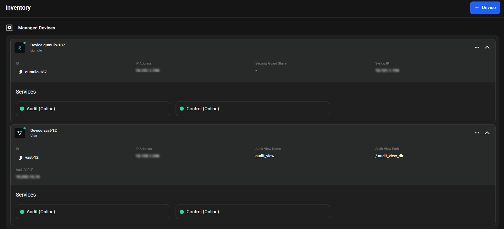 Inventory management interface