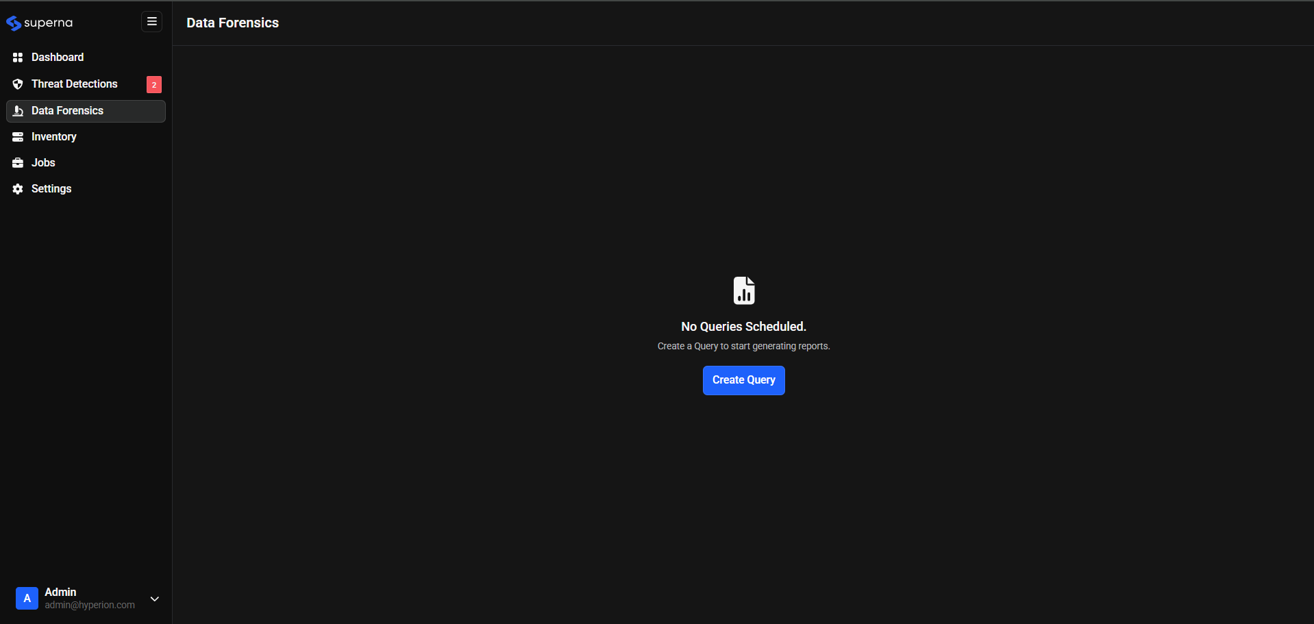 Empty Data Forensics Interface