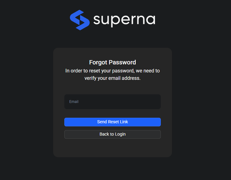 Password reset request form with email field