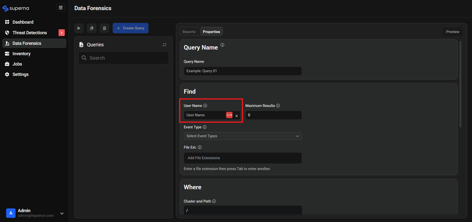 User Name Field