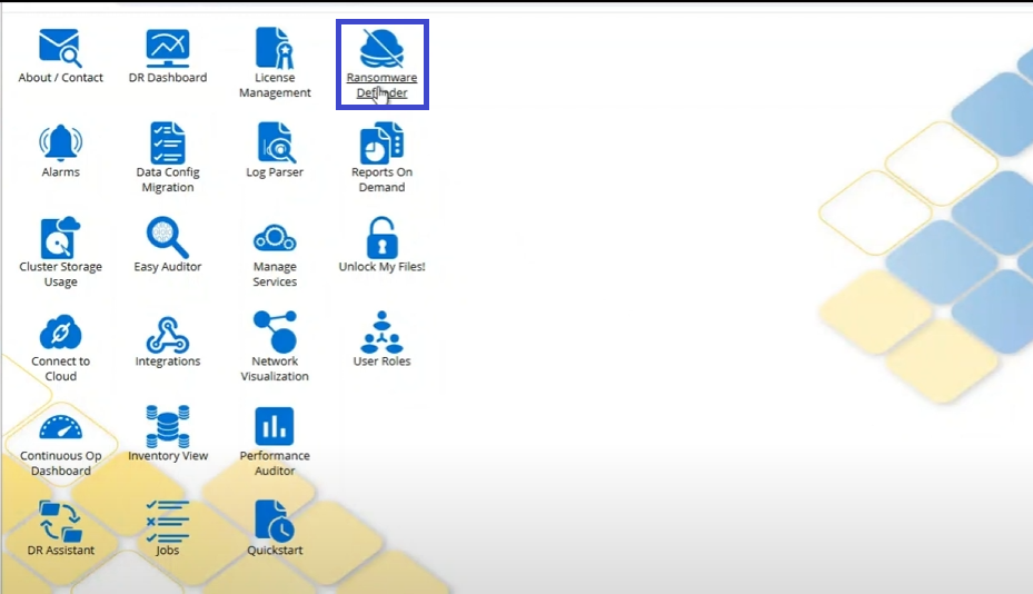 Ransomware Defender navigation