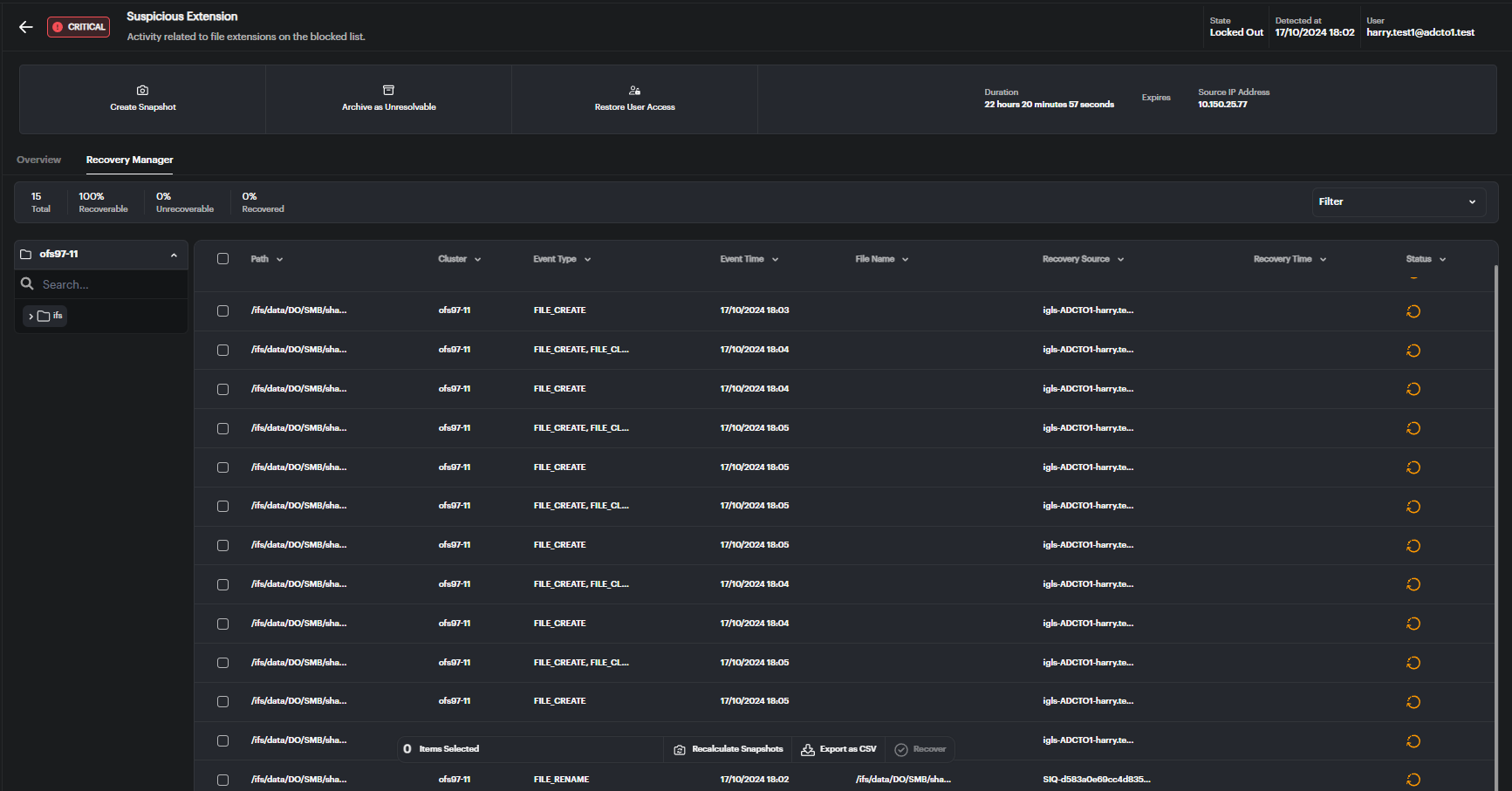 Recovery Manager Overview Section