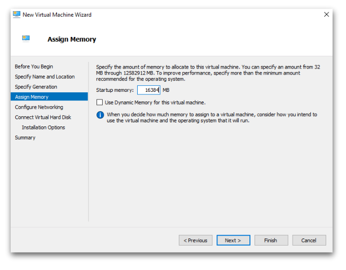 Set Startup Memory