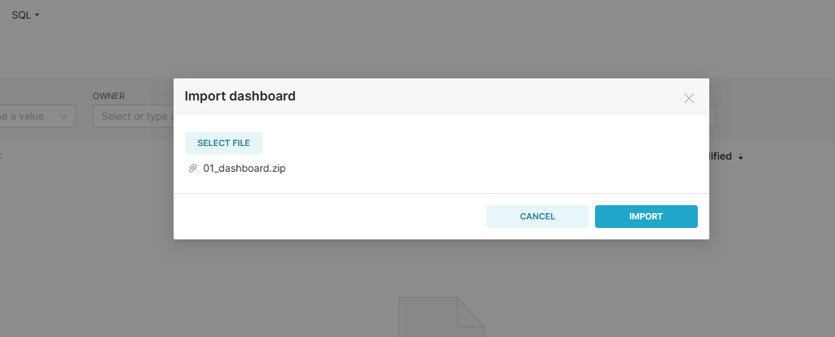 Dashboard File Selection
