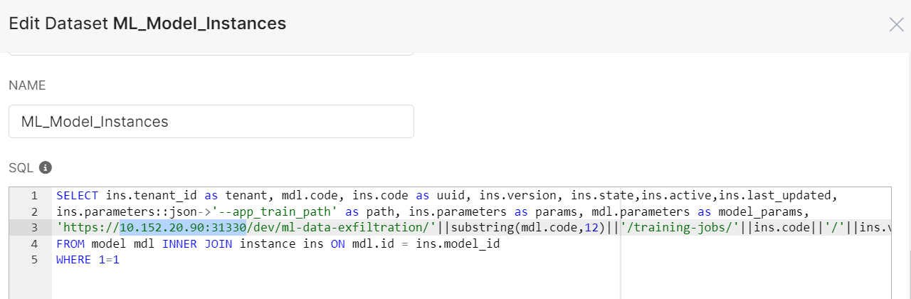 Dataset Connection Configuration