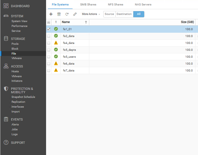 Unity File Systems menu navigation