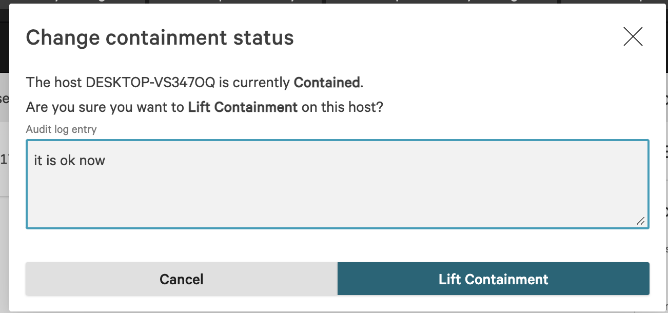 Falcon Host Containment Update