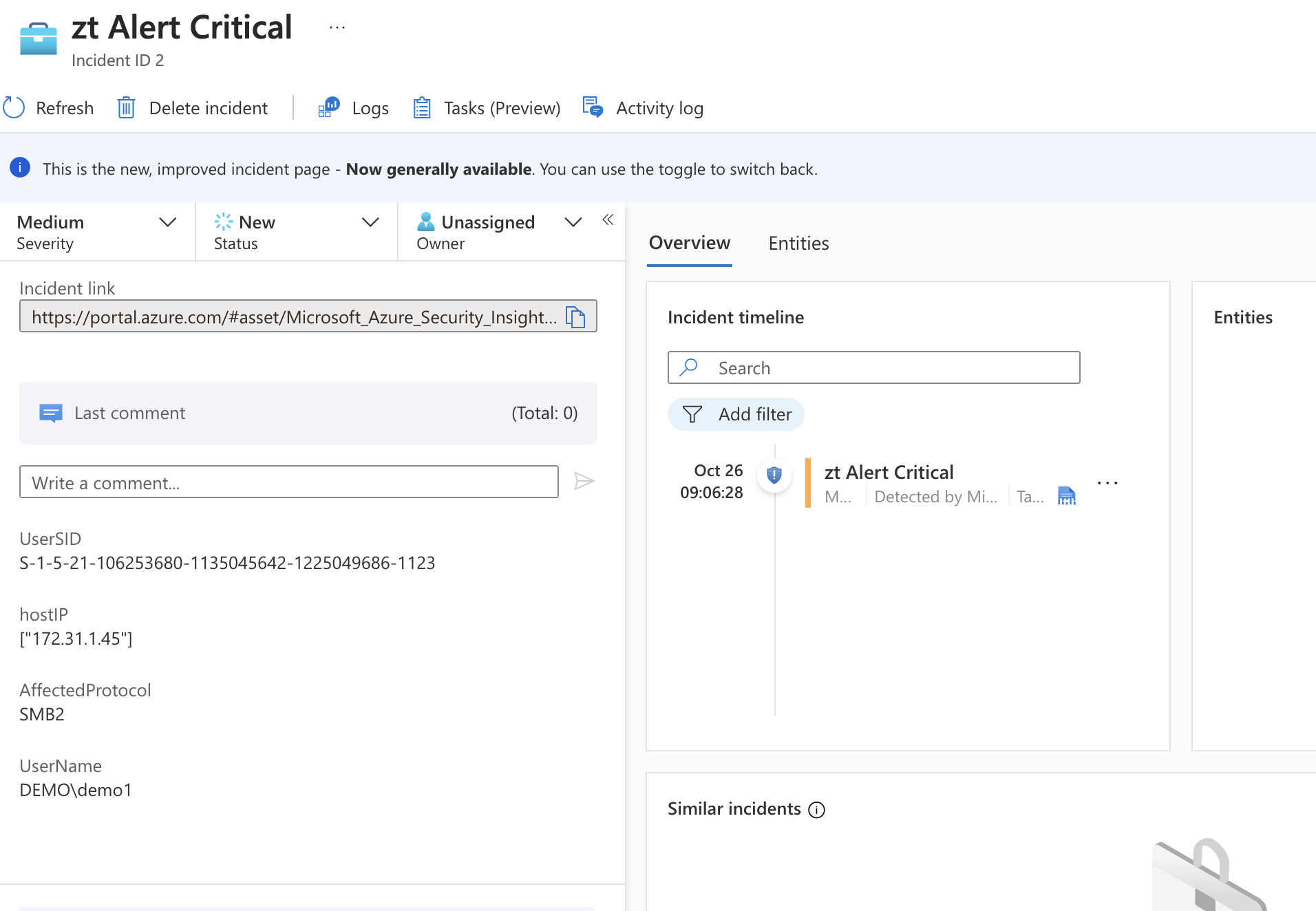 Microsoft Sentinel Alert Example