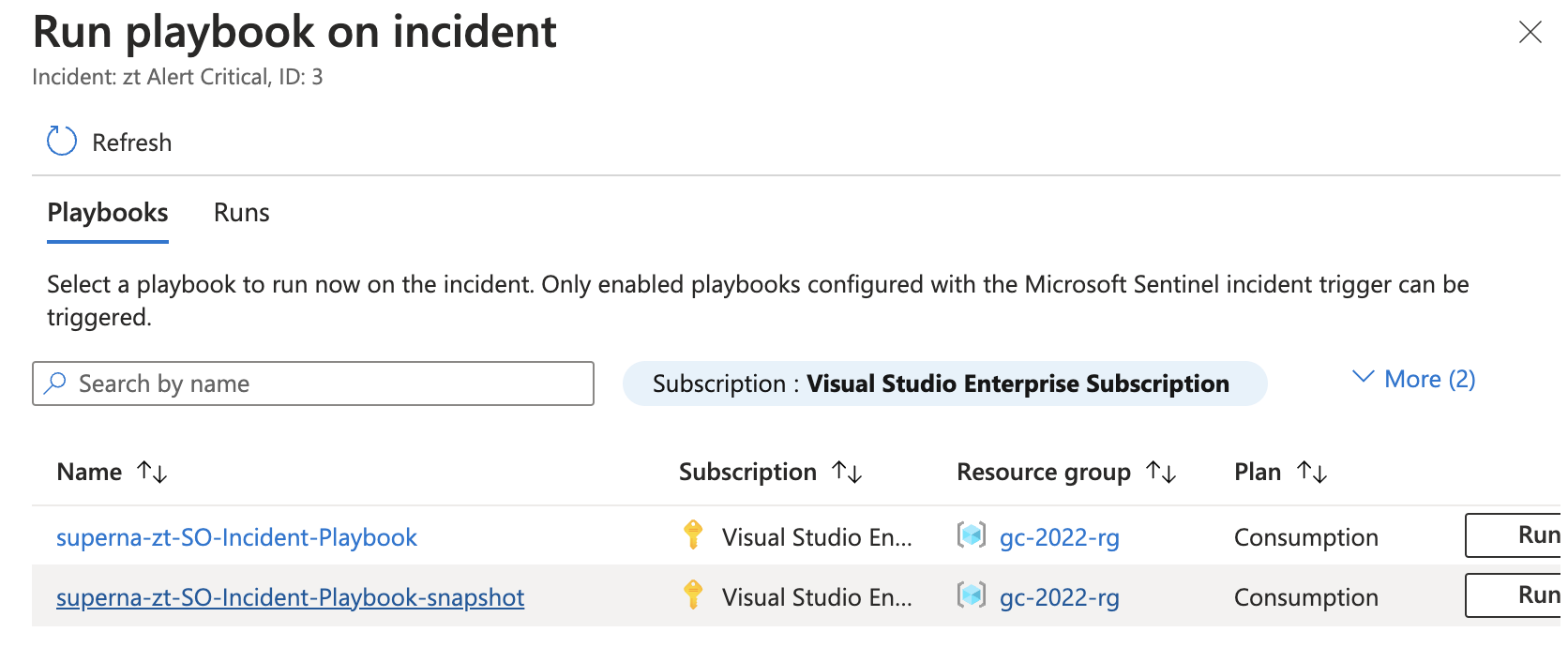 Sentinel Incident Playbooks